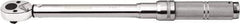 Paramount - 3/8" Drive Micrometer Type Ratchet Head Torque Wrench - 4.5 N/m to 23 N/m Torque, 11-21/32" OAL, 1 In/Lb Graduation - USA Tool & Supply