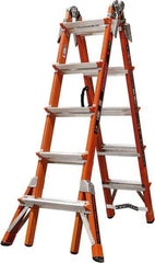 Little Giant Ladder - 18 Steps, 18' High, Type IA Rating, Fiberglass Multi-Use Ladder - 300 Lb Load Capacity, 29" Base Width - USA Tool & Supply