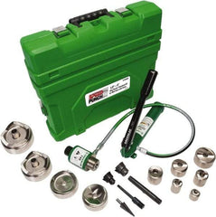 Greenlee - 18 Piece, 0.885 to 4.544" Punch Hole Diam, Power Knockout Set - Round Punch, 10 Gage Mild Steel - USA Tool & Supply