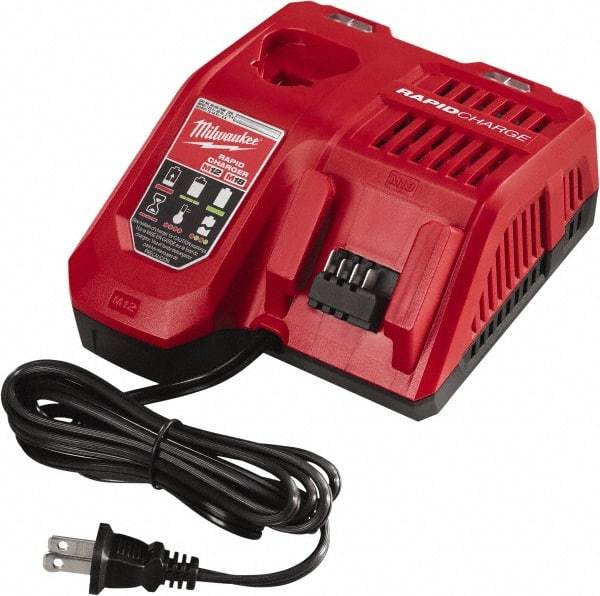 Milwaukee Tool - 18 & 12 Volt, Lithium-Ion Power Tool Charger - AC Wall Outlet Power Source - USA Tool & Supply