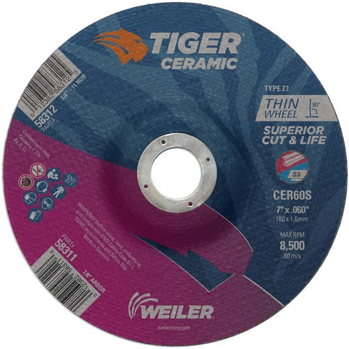 7X.060 TIGER CERAMIC T27 C/O WHL - USA Tool & Supply
