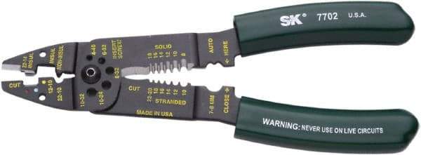 SK - 9-1/2" OAL, 10 AWG Capacity, Cutting Pliers - Vinyl Cushion Handle - USA Tool & Supply