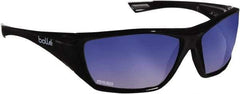 bolle SAFETY - Smoke Mirror Lenses, Framed Safety Glasses - Anti-Fog, Scratch Resistant, Size M, Wrap Around - USA Tool & Supply