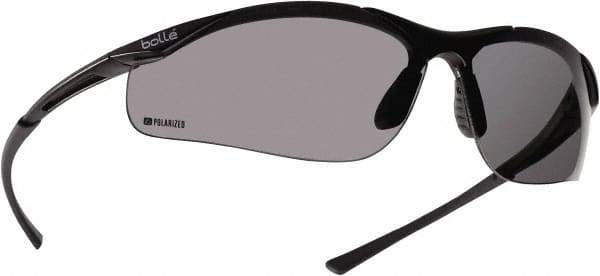 bolle SAFETY - Polarized Gray Lenses, Frameless Polarized Glasses - Anti-Fog, Scratch Resistant, Size M, Wrap Around - USA Tool & Supply