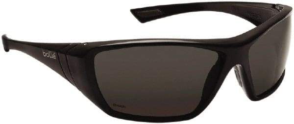 bolle SAFETY - Polarized Gray Lenses, Framed Polarized Glasses - Anti-Fog, Scratch Resistant, Size M, Wrap Around - USA Tool & Supply