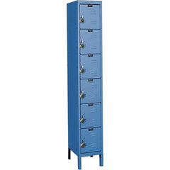 Hallowell - 6 Door, 6 Tier, Ready-Built Wardrobe & Box Lockers - USA Tool & Supply
