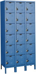 Hallowell - 18 Door, 6 Tier, Ready-Built Wardrobe & Box Lockers - USA Tool & Supply