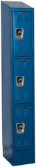 Hallowell - 3 Door, 3 Tier, Ready-Built Wardrobe & Box Lockers - USA Tool & Supply