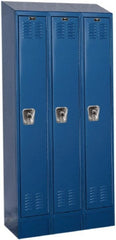 Hallowell - 3 Door, 1 Tier, Ready-Built Wardrobe & Box Lockers - USA Tool & Supply