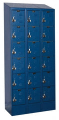 Hallowell - 18 Door, 6 Tier, Ready-Built Wardrobe & Box Lockers - USA Tool & Supply
