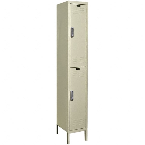 Hallowell - 2 Door, 2 Tier, Electronic Access Lockers - USA Tool & Supply