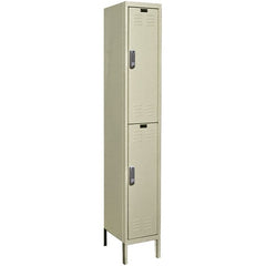 Hallowell - 2 Door, 2 Tier, Electronic Access Lockers - USA Tool & Supply