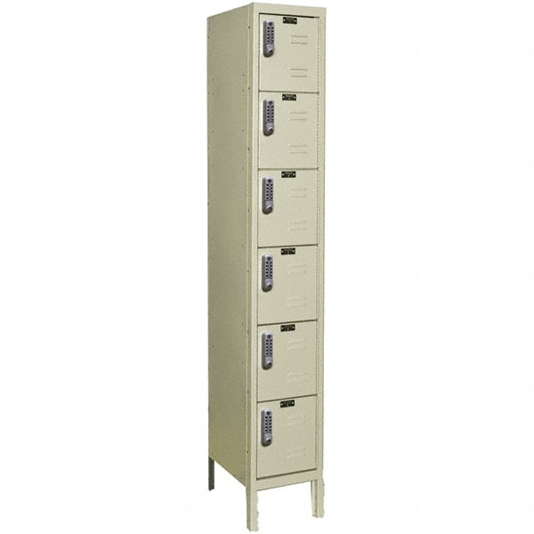 Hallowell - 6 Door, 6 Tier, Electronic Access Lockers - USA Tool & Supply