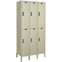 Hallowell - 6 Door, 2 Tier, Electronic Access Lockers - USA Tool & Supply