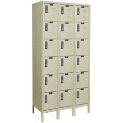Hallowell - 18 Door, 6 Tier, Electronic Access Lockers - USA Tool & Supply