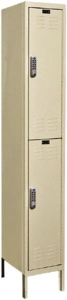 Hallowell - 2 Door, 2 Tier, Electronic Access Lockers - USA Tool & Supply