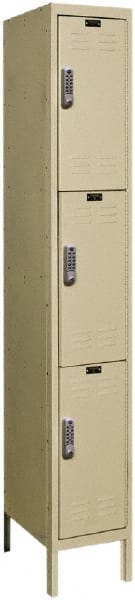 Hallowell - 3 Door, 3 Tier, Electronic Access Lockers - USA Tool & Supply