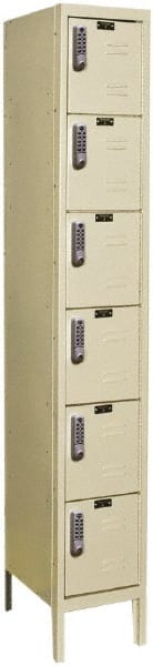 Hallowell - 6 Door, 6 Tier, Electronic Access Lockers - USA Tool & Supply