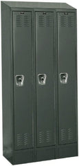 Hallowell - 3 Door, 1 Tier, Ready-Built Wardrobe & Box Lockers - USA Tool & Supply