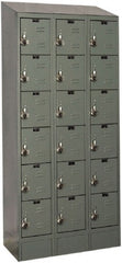 Hallowell - 18 Door, 6 Tier, Ready-Built Wardrobe & Box Lockers - USA Tool & Supply