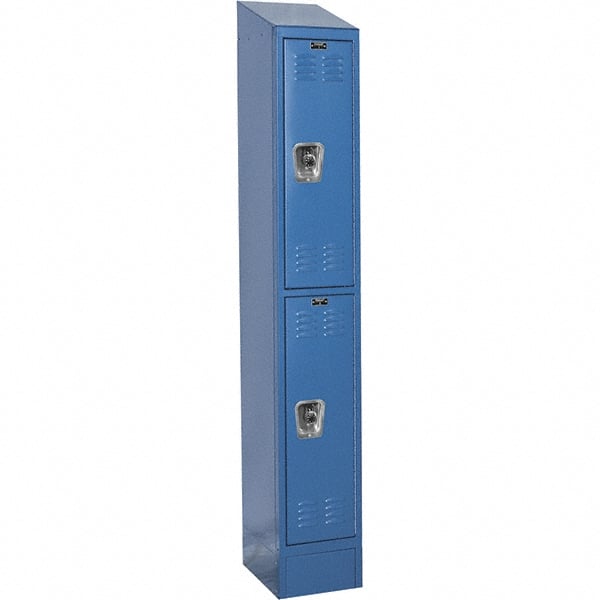 Hallowell - 2 Door, 2 Tier, Ready-Built Wardrobe & Box Lockers - USA Tool & Supply