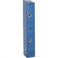 Hallowell - 2 Door, 2 Tier, Ready-Built Wardrobe & Box Lockers - USA Tool & Supply