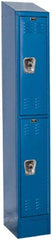 Hallowell - 2 Door, 2 Tier, Ready-Built Wardrobe & Box Lockers - USA Tool & Supply
