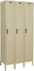 Hallowell - 3 Door, 1 Tier, Electronic Access Lockers - USA Tool & Supply