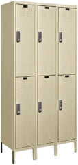 Hallowell - 6 Door, 2 Tier, Electronic Access Lockers - USA Tool & Supply