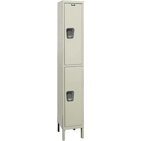 Hallowell - 2 Door, 2 Tier, Premium Wardrobe Lockers - USA Tool & Supply