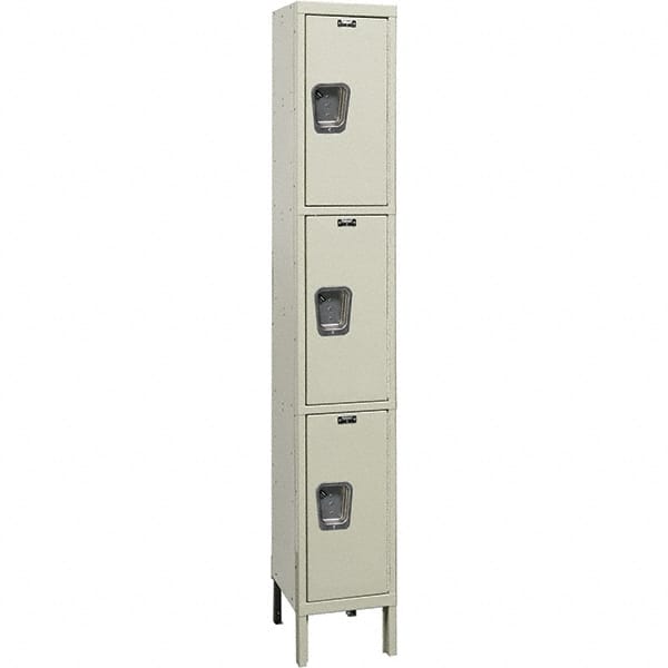 Hallowell - 3 Door, 3 Tier, Premium Wardrobe Lockers - USA Tool & Supply