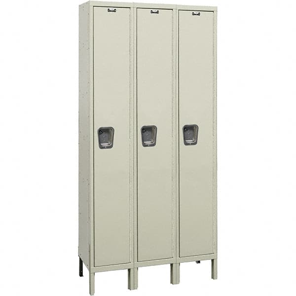 Hallowell - 3 Door, 1 Tier, Premium Wardrobe Lockers - USA Tool & Supply