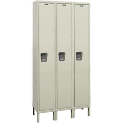 Hallowell - 3 Door, 1 Tier, Premium Wardrobe Lockers - USA Tool & Supply