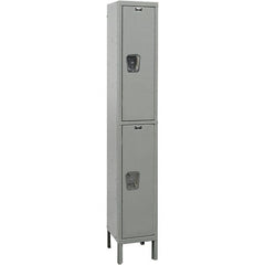 Hallowell - 2 Door, 2 Tier, Premium Wardrobe Lockers - USA Tool & Supply