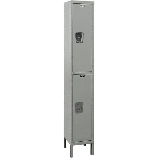 Hallowell - 2 Door, 2 Tier, Premium Wardrobe Lockers - USA Tool & Supply