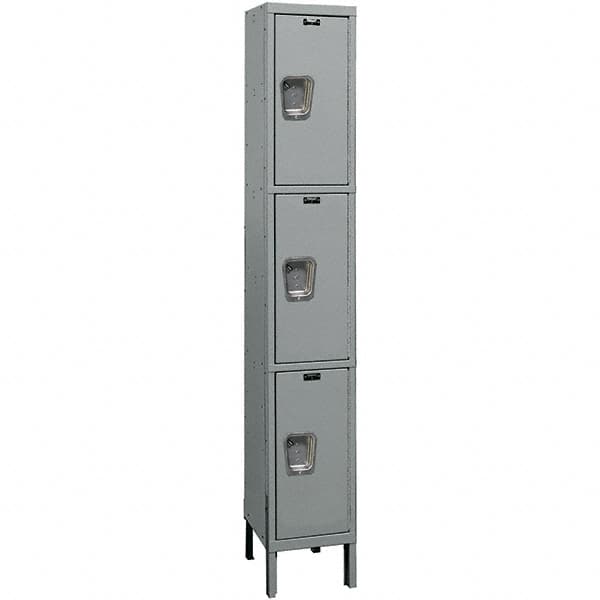 Hallowell - 3 Door, 3 Tier, Premium Wardrobe Lockers - USA Tool & Supply