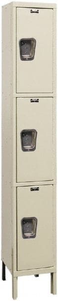 Hallowell - 3 Door, 3 Tier, Premium Wardrobe Lockers - USA Tool & Supply