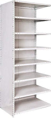 Hallowell - 8 Shelf, 500 Lb. Capacity, Closed Shelving Add-On Unit - 36 Inch Wide x 24 Inch Deep x 87 Inch High, Platinum - USA Tool & Supply