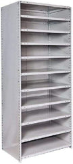 Hallowell - 11 Shelf, 500 Lb. Capacity, Closed Shelving Starter Unit - 36 Inch Wide x 24 Inch Deep x 87 Inch High, Platinum - USA Tool & Supply