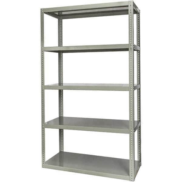 Hallowell - 5 Shelf Starter High-Capacity Open Steel Shelving - 2 Lb Capacity, 36" Wide x 84" High x 18" Deep, Gray - USA Tool & Supply