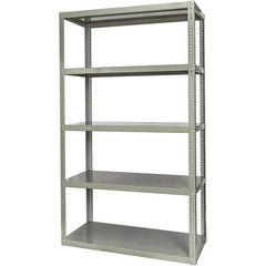 Hallowell - 5 Shelf Starter High-Capacity Open Steel Shelving - 2 Lb Capacity, 36" Wide x 84" High x 18" Deep, Gray - USA Tool & Supply