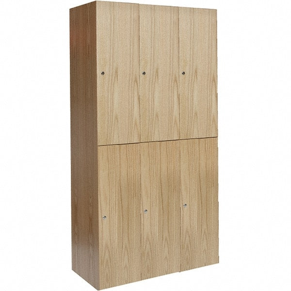 Hallowell - 6 Door, 2 Tier, Premium Wardrobe Lockers - USA Tool & Supply