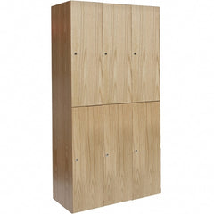 Hallowell - 6 Door, 2 Tier, Premium Wardrobe Lockers - USA Tool & Supply