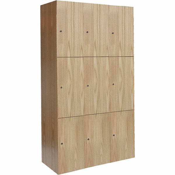 Hallowell - 9 Door, 3 Tier, Premium Wardrobe Lockers - USA Tool & Supply