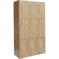 Hallowell - 9 Door, 3 Tier, Premium Wardrobe Lockers - USA Tool & Supply