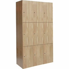 Hallowell - 9 Door, 3 Tier, Premium Wardrobe Lockers - USA Tool & Supply