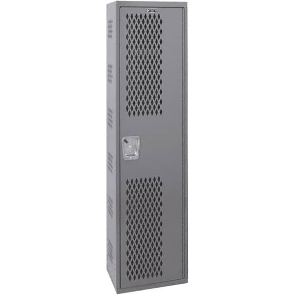 Hallowell - 1 Door, 1 Tier, Heavy-Duty Ventilated Wardrobe & Box Lockers - USA Tool & Supply