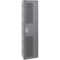 Hallowell - 1 Door, 1 Tier, Heavy-Duty Ventilated Wardrobe & Box Lockers - USA Tool & Supply