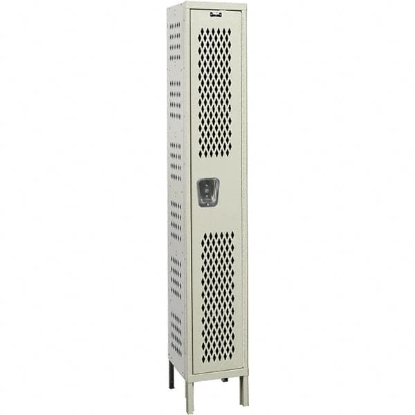 Hallowell - 1 Door, 1 Tier, Heavy-Duty Ventilated Wardrobe & Box Lockers - USA Tool & Supply