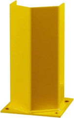 Hallowell - 12" High, Yellow Steel Post Protector - 7" Wide x 7" Long Mounting Plate, 9 Lb - USA Tool & Supply
